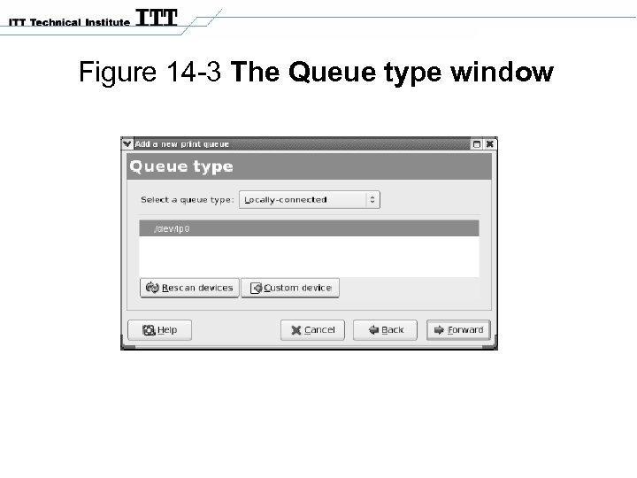 Figure 14 -3 The Queue type window 