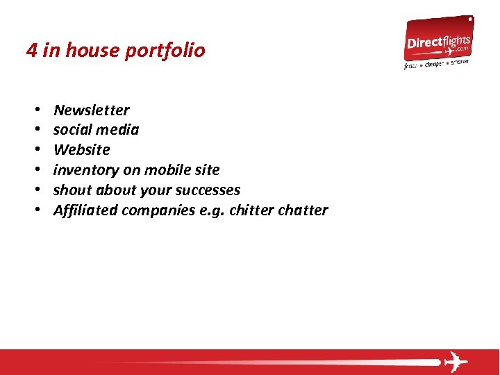 4 in house portfolio • • • Newsletter social media Website inventory on mobile