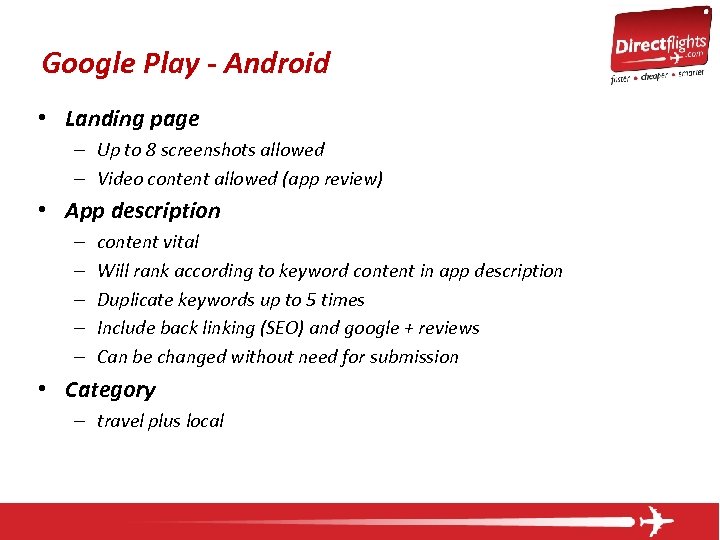 Google Play - Android • Landing page – Up to 8 screenshots allowed –