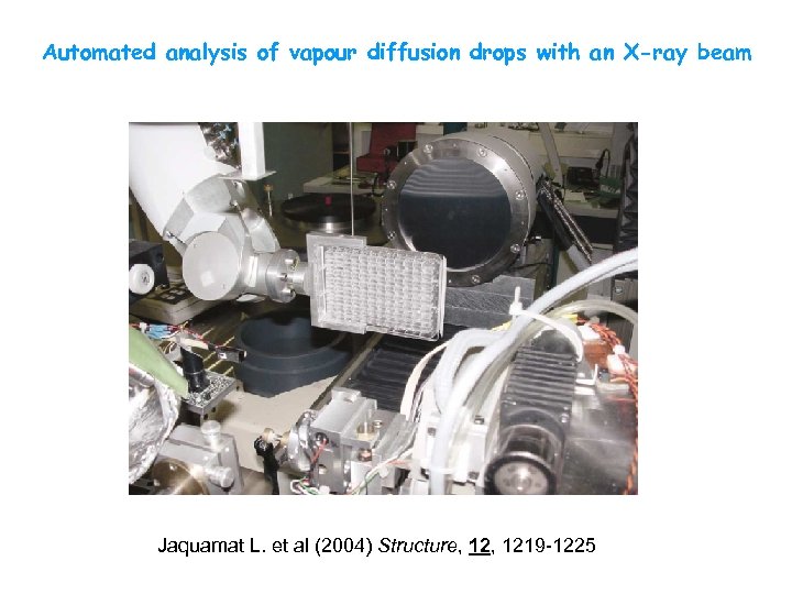 Automated analysis of vapour diffusion drops with an X-ray beam Jaquamat L. et al