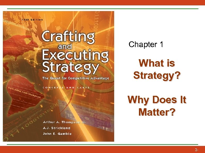 Chapter 1 What is Strategy? Why Does It Matter? 2 - 