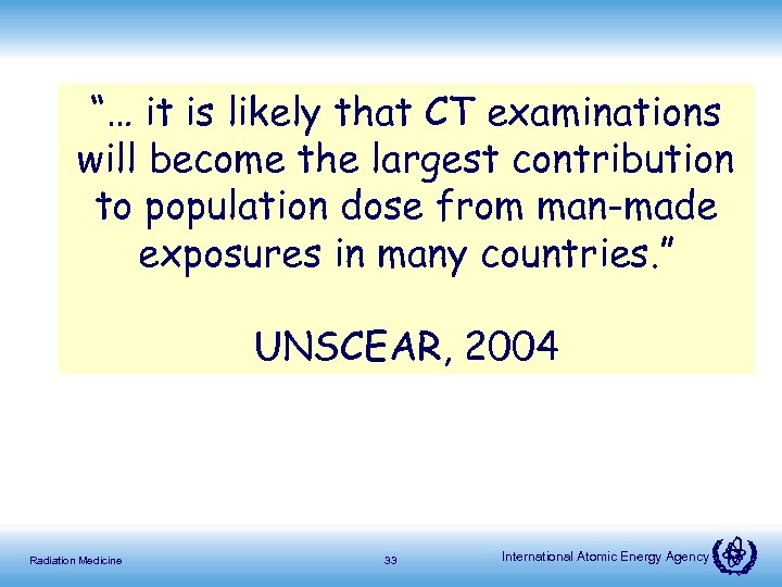 “… it is likely that CT examinations will become the largest contribution 1895 1995