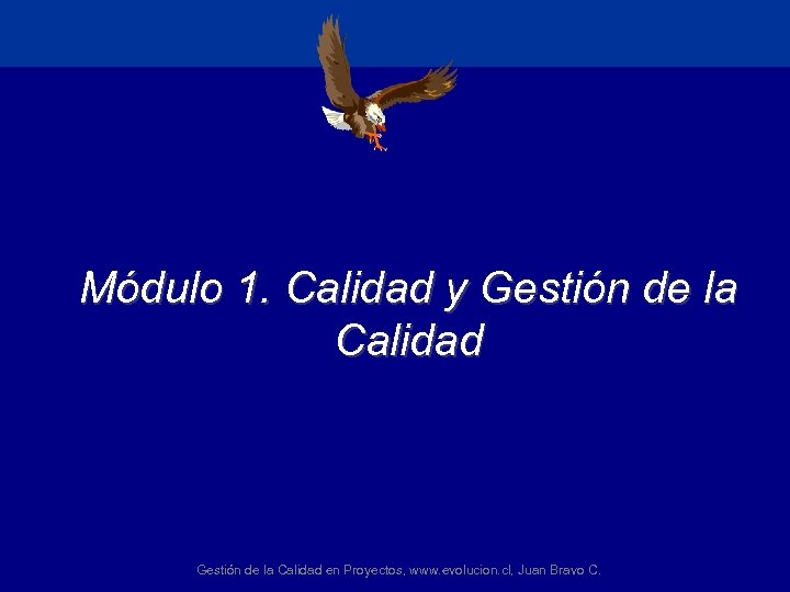 Módulo 1. Calidad y Gestión de la Calidad en Proyectos, www. evolucion. cl, Juan