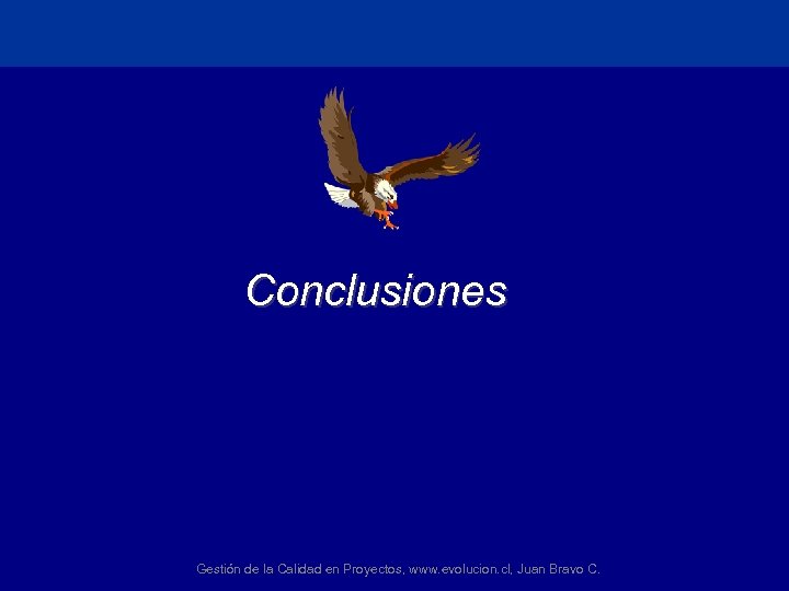 Conclusiones Gestión de la Calidad en Proyectos, www. evolucion. cl, Juan Bravo C. 