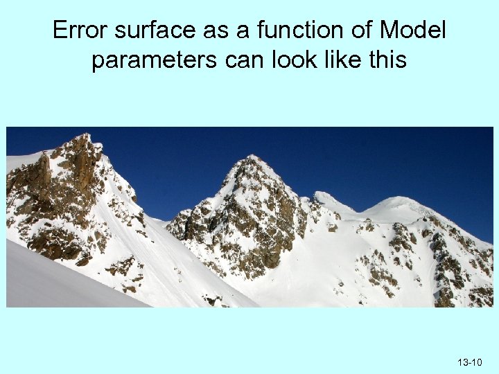 Error surface as a function of Model parameters can look like this 13 -10