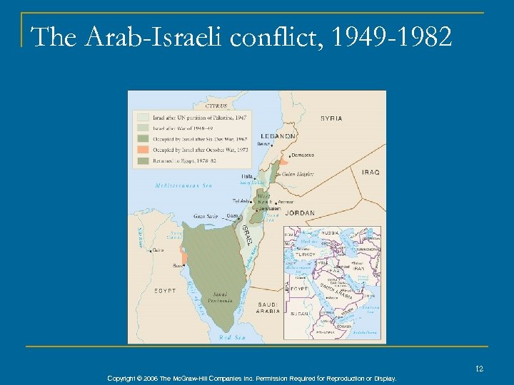 The Arab-Israeli conflict, 1949 -1982 12 Copyright © 2006 The Mc. Graw-Hill Companies Inc.