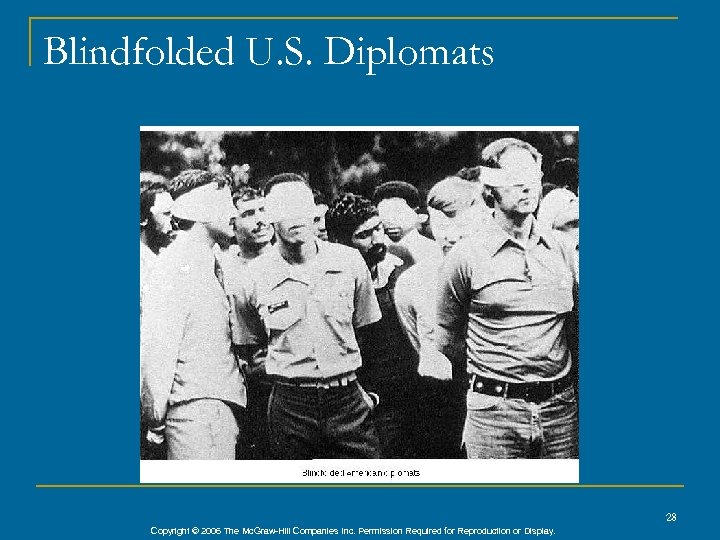 Blindfolded U. S. Diplomats 28 Copyright © 2006 The Mc. Graw-Hill Companies Inc. Permission