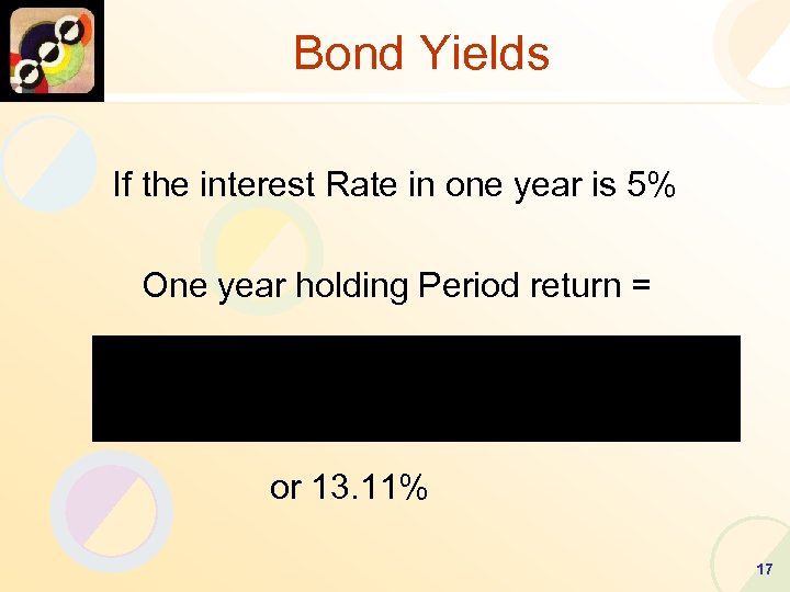 Bond Yields If the interest Rate in one year is 5% One year holding