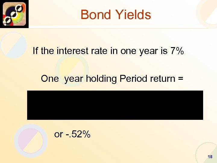Bond Yields If the interest rate in one year is 7% One year holding