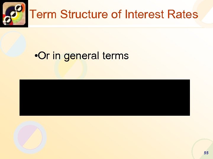 Term Structure of Interest Rates • Or in general terms 55 