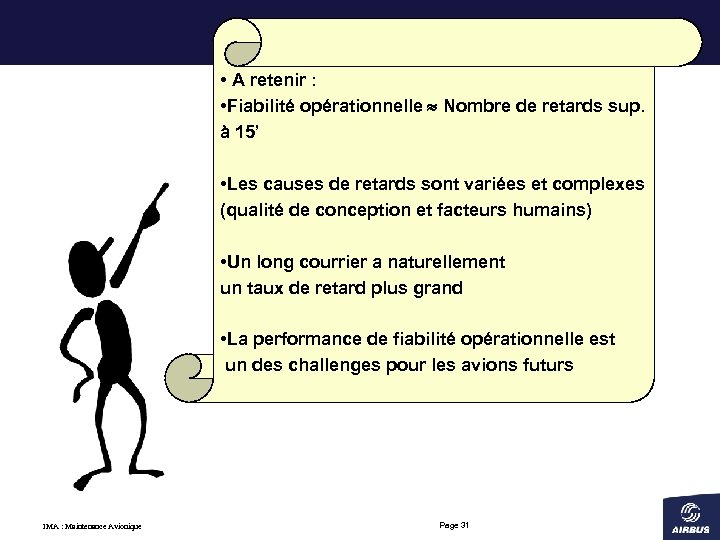  • A retenir : • Fiabilité opérationnelle Nombre de retards sup. à 15’