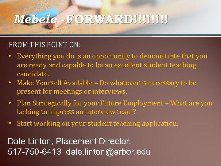 Mebele - FORWARD!!!! FROM THIS POINT ON: • Everything you do is an opportunity