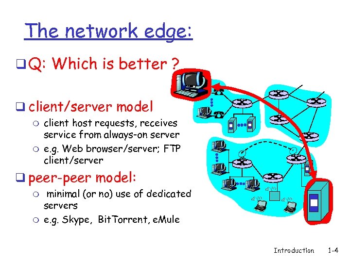 The network edge: q Q: Which is better ? q client/server model m m