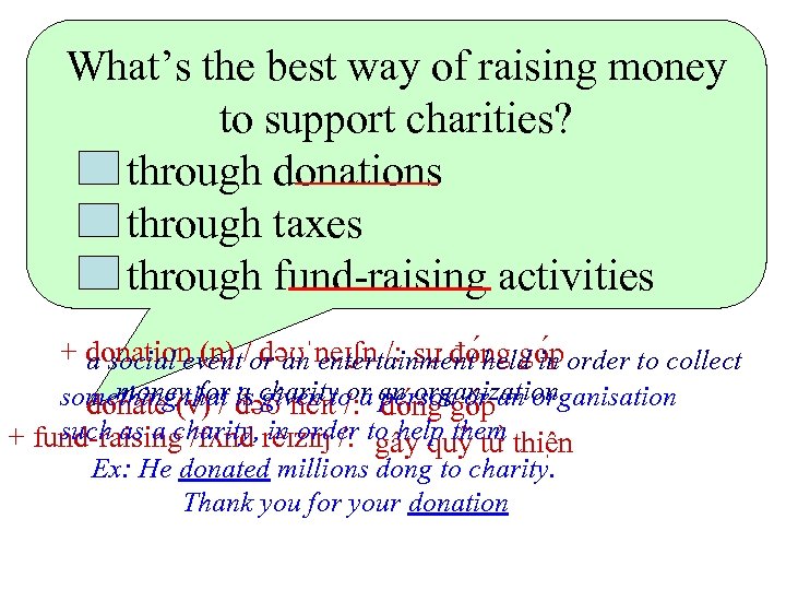 What’s the best way of raising money to support charities? through donations through taxes