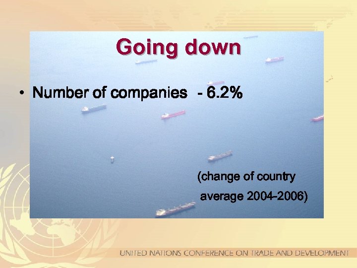 Going down • Number of companies - 6. 2% (change of country average 2004
