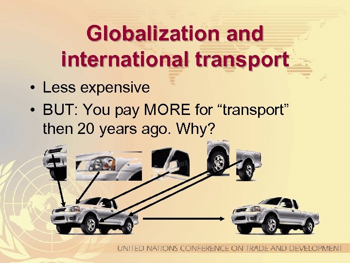Globalization and international transport • Less expensive • BUT: You pay MORE for “transport”