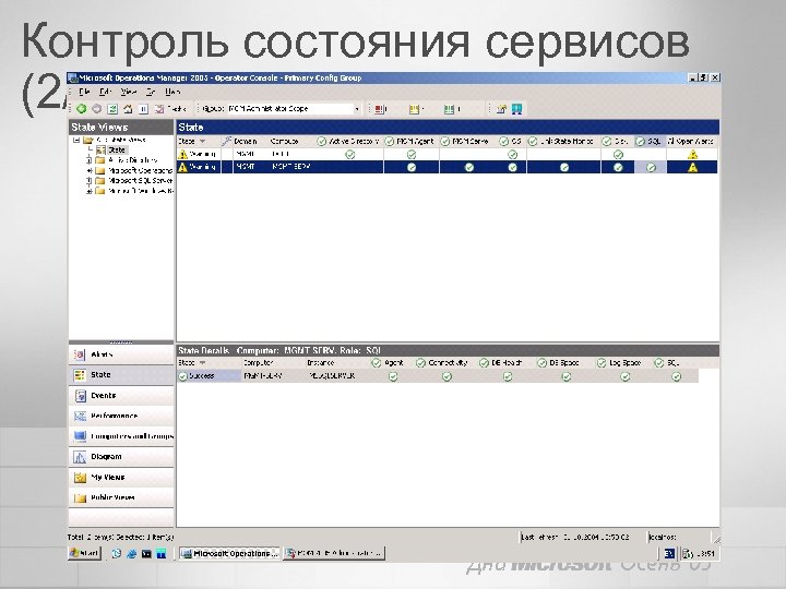 Контроль состояния сервисов (2/2) Дни Осень’ 05 