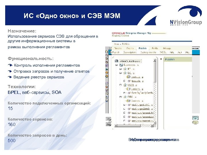 ИС «Одно окно» и СЭВ МЭМ Назначение: Использование сервисов СЭВ для обращения в другие