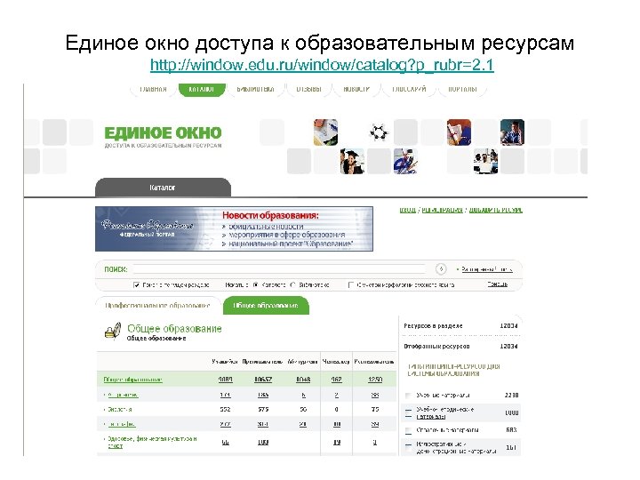 Единое окно доступа к образовательным ресурсам http: //window. edu. ru/window/catalog? p_rubr=2. 1 