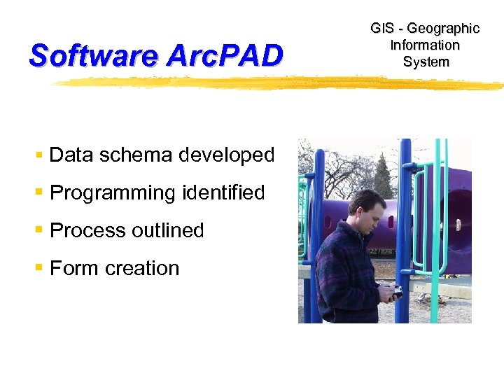 Software Arc. PAD § Data schema developed § Programming identified § Process outlined §