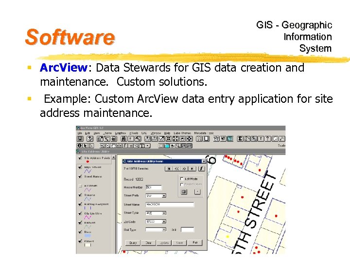 Software GIS - Geographic Information System § Arc. View: Data Stewards for GIS data