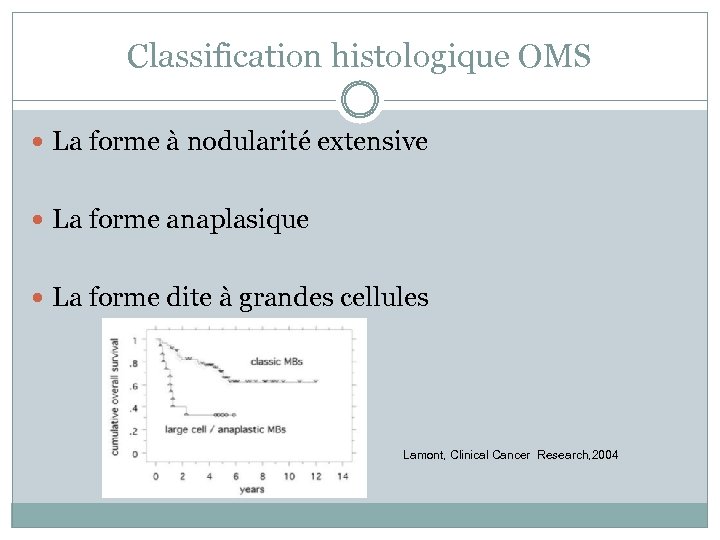 Classification histologique OMS La forme à nodularité extensive La forme anaplasique La forme dite