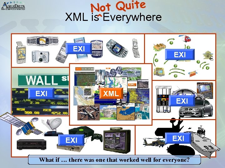 Not Quite XML is Everywhere ^ Motorola EXI Intel Sony IBM EXI Novell Mozilla