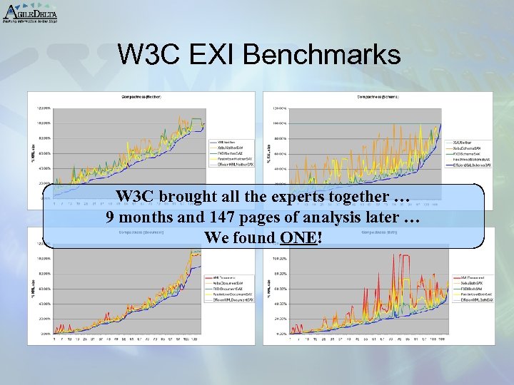 W 3 C EXI Benchmarks W 3 C brought all the experts together …