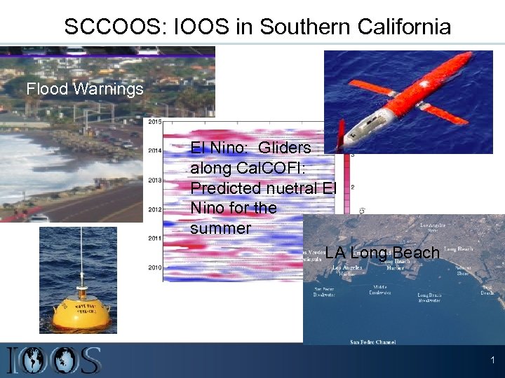 SCCOOS: IOOS in Southern California Flood Warnings El Nino: Gliders along Cal. COFI: Predicted
