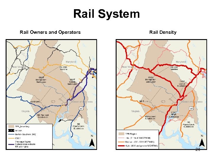 Rail System Rail Owners and Operators Rail Density 26 