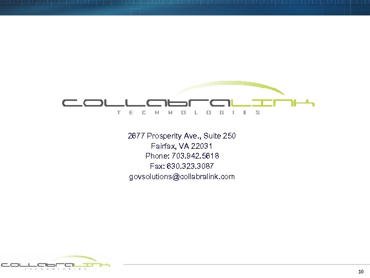 2677 Prosperity Ave. , Suite 250 Fairfax, VA 22031 Phone: 703. 942. 5618 Fax: