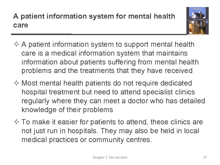 A patient information system for mental health care ² A patient information system to
