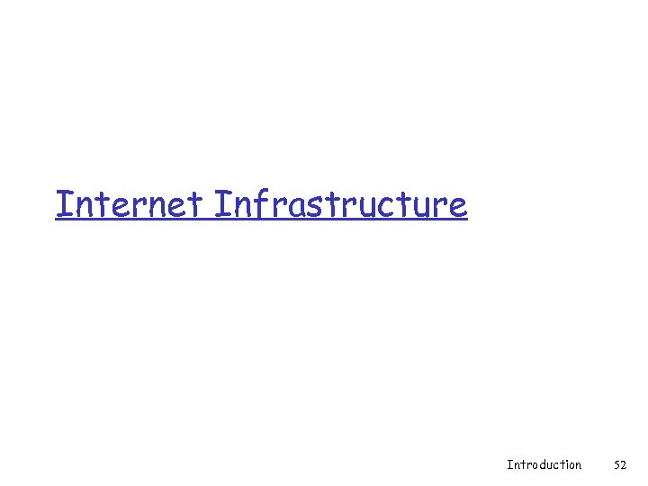 Internet Infrastructure Introduction 52 