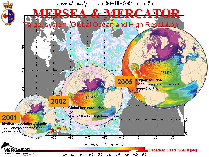 MERSEA & MERCATOR Target system: Global Ocean and High Resolution 1/15 o 2005 High-resolution