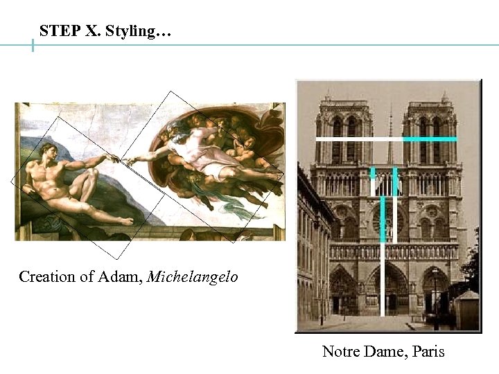 STEP X. Styling… Creation of Adam, Michelangelo Notre Dame, Paris 