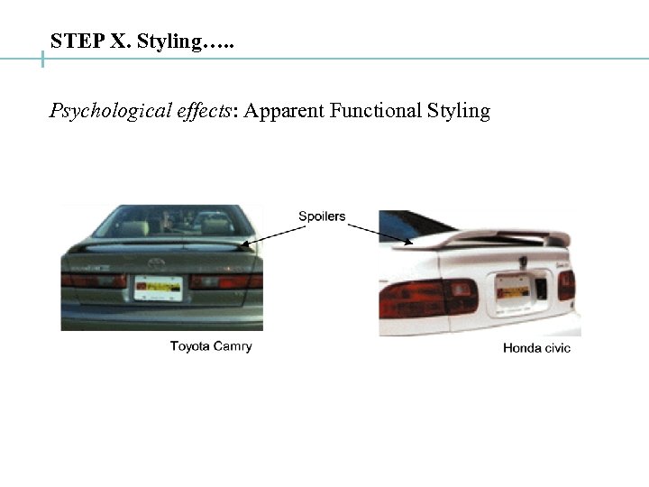 STEP X. Styling…. . Psychological effects: Apparent Functional Styling 