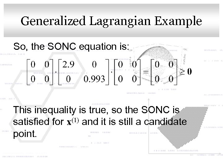 Generalized Lagrangian Example Click to edit Master title style So, the SONC equation is: