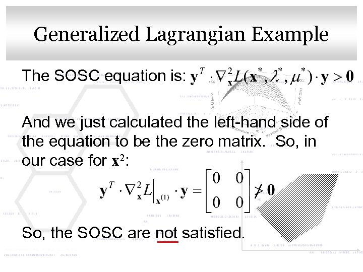Generalized Lagrangian Example Click to edit Master title style The SOSC equation is: And