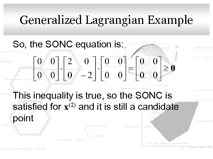 Generalized Lagrangian Example Click to edit Master title style So, the SONC equation is: