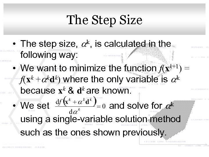 Click to The Step Size style edit Master title • The step size, ak,