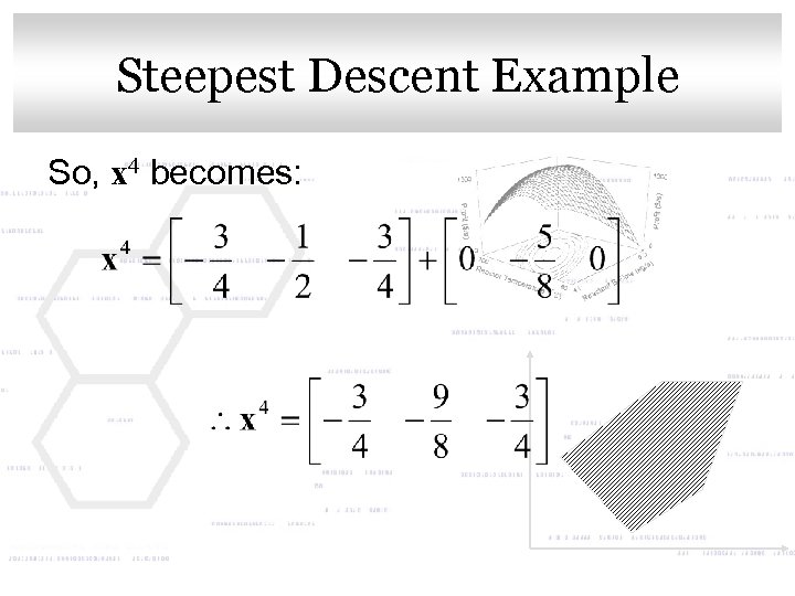 Click to edit Master title style Steepest Descent Example So, x 4 becomes: 