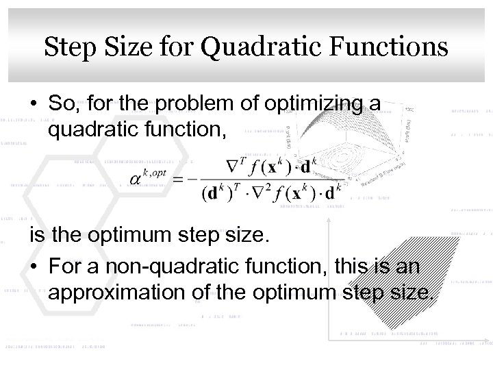 Step Size for Quadratictitle style Click to edit Master Functions • So, for the