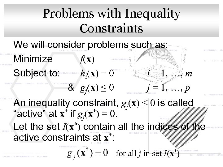 Problems with Inequality Click to edit Master title style Constraints We will consider problems