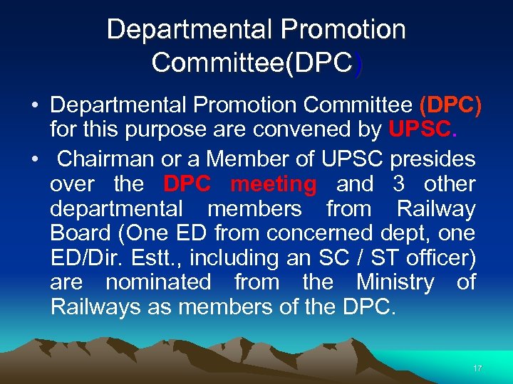 DPC Procedure For Promotion From Gr B To