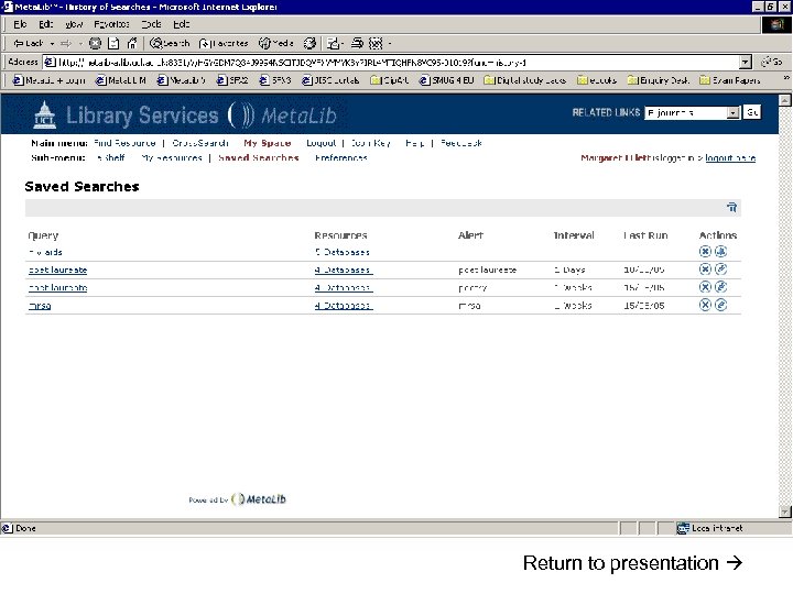 Return to presentation 