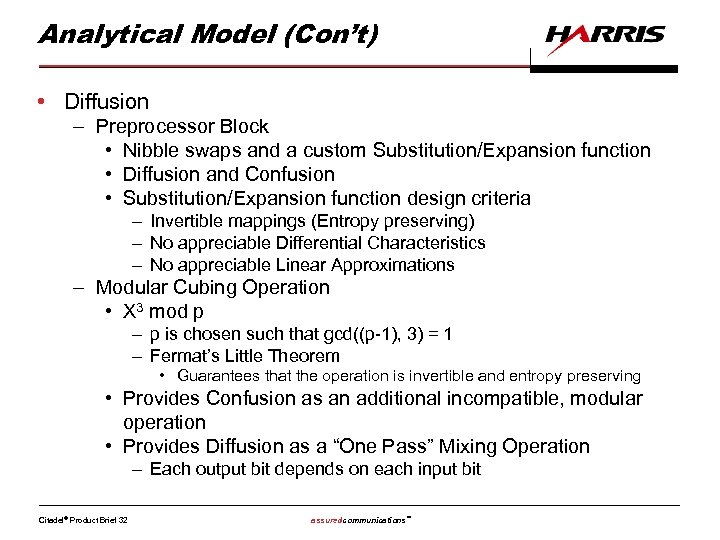 Analytical Model (Con’t) • Diffusion – Preprocessor Block • Nibble swaps and a custom