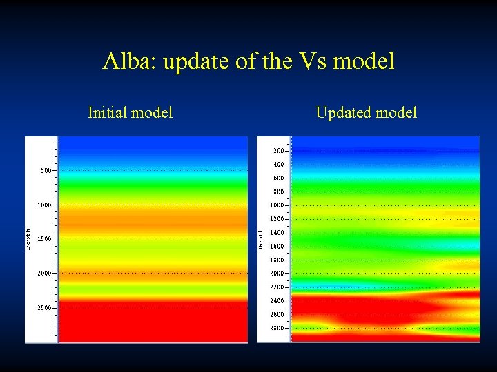 Alba: update of the Vs model Initial model Updated model 