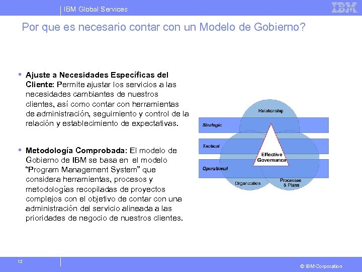 IBM Global Services Por que es necesario contar con un Modelo de Gobierno? §