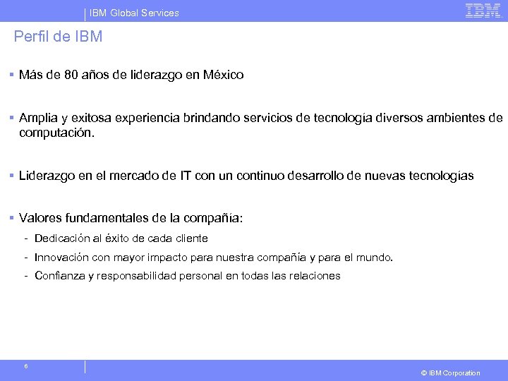 IBM Global Services Perfil de IBM § Más de 80 años de liderazgo en