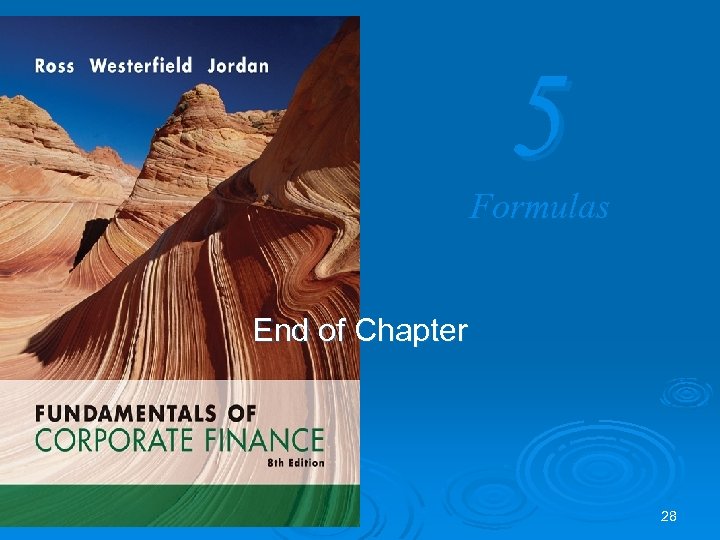 5 Formulas End of Chapter 28 